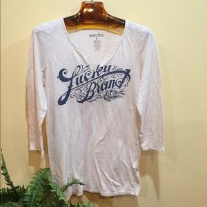 LUCKY BRAND Soft Tee Shirt with Signature Design